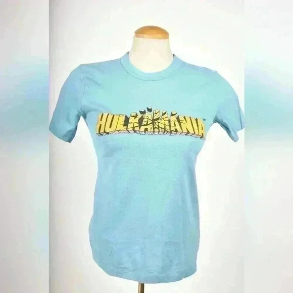 Vintage 1988 HULK HOGAN Blue Turquoise Hulkamania WWF T-Shirt Youth Large Canada - Picture 1 of 7